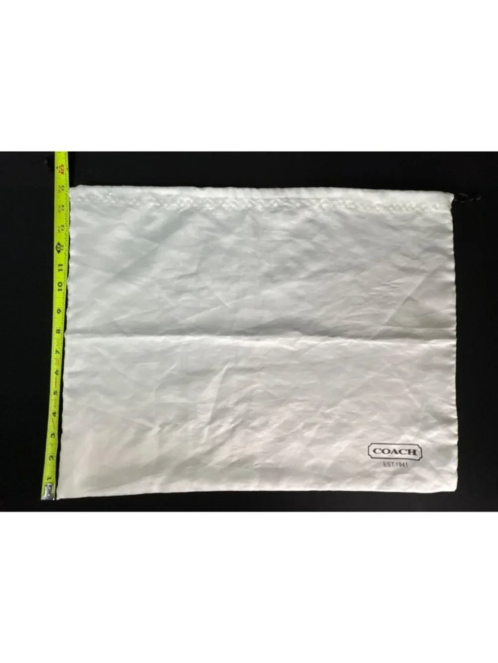 Coach White Dust Bag Brown Drawstring 19